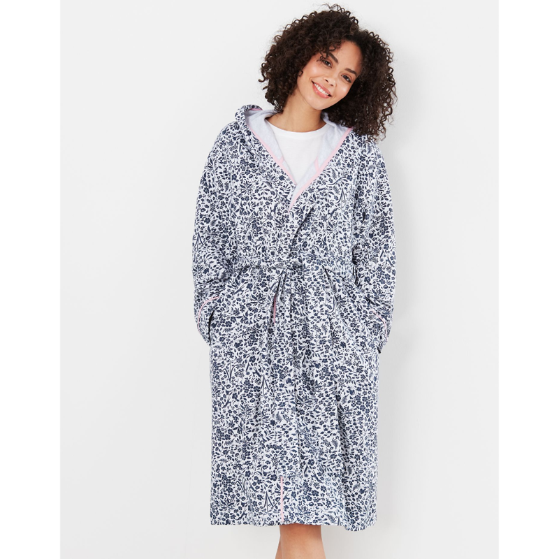 Joules Jonie Printed Jersey Dressing Gown - Woodland Ditsy -1